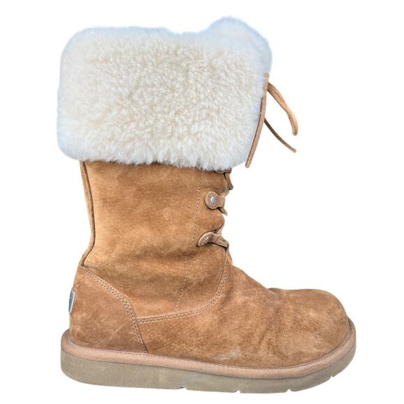 UGG Women’s Montclair Brown Suede Cuffed Winter Boot Size US 8 - Picture 1 of 9